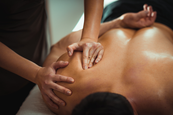 Man getting massage therapy